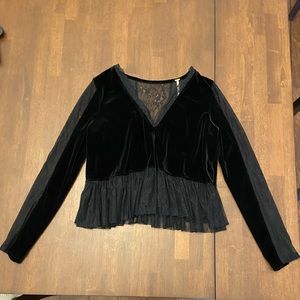 Free People Velvet Long Sleeve Top